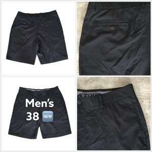 Men’s PGA Tour 38 L Large Chino Khakis Shorts Black Golf Stretch Active NWOT